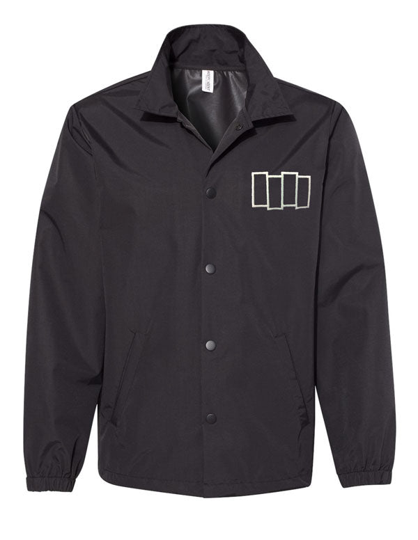 Black Flag - Water-Resistant Windbreaker Coach’s Jacket (Outlined Bars)