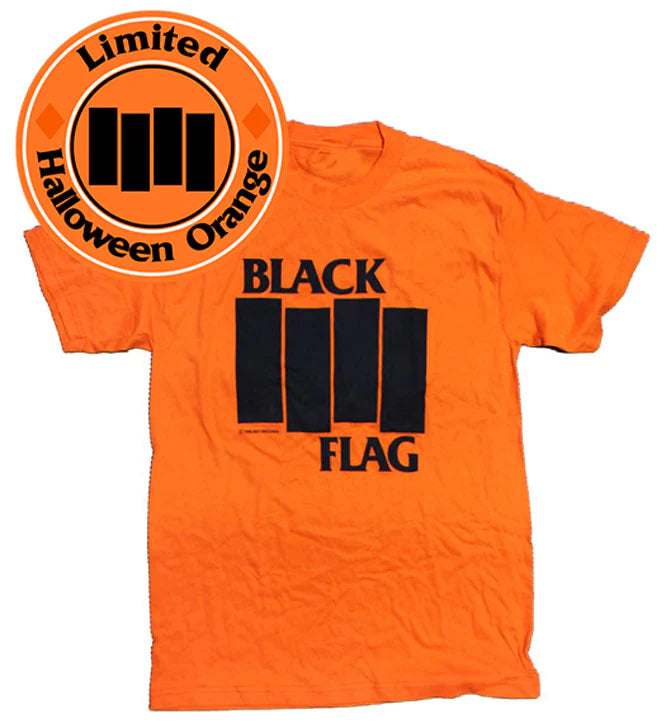 Halloween Black Flag T-Shirt - The Bars and Logo on an Orange Shirt