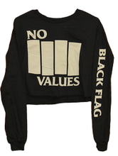 Load image into Gallery viewer, Black Flag - No Values Women's Long Sleeve Crop Top