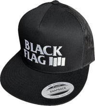 Load image into Gallery viewer, Black Flag - Bars &amp; Logo Trucker Hat
