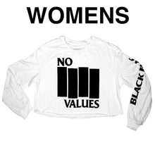 Load image into Gallery viewer, Black Flag - No Values Women&#39;s Long Sleeve Crop Top
