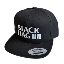 Load image into Gallery viewer, Black Flag - Bars and Logo Snapback Baseball Cap
