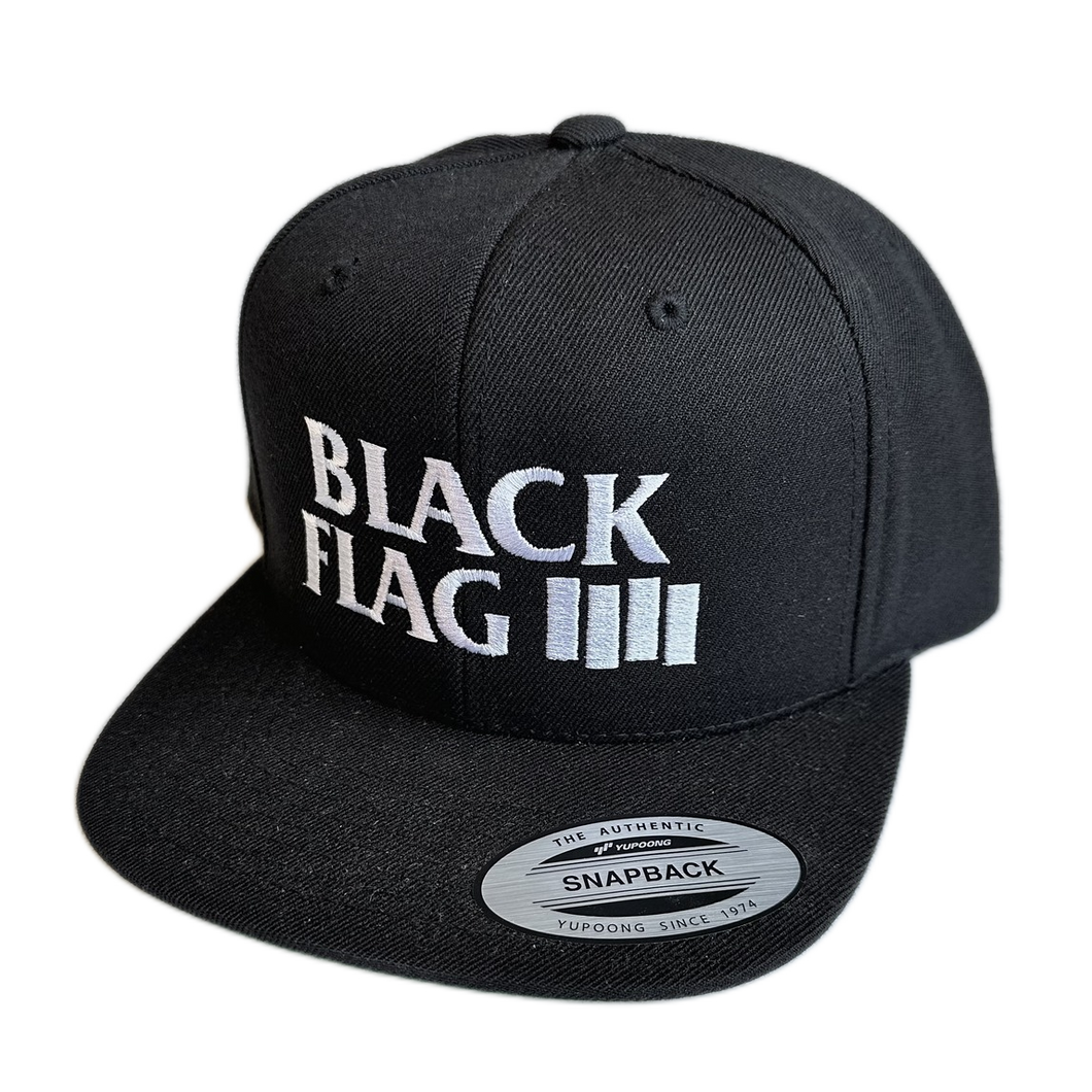 Black Flag - Bars and Logo Snapback Baseball Cap