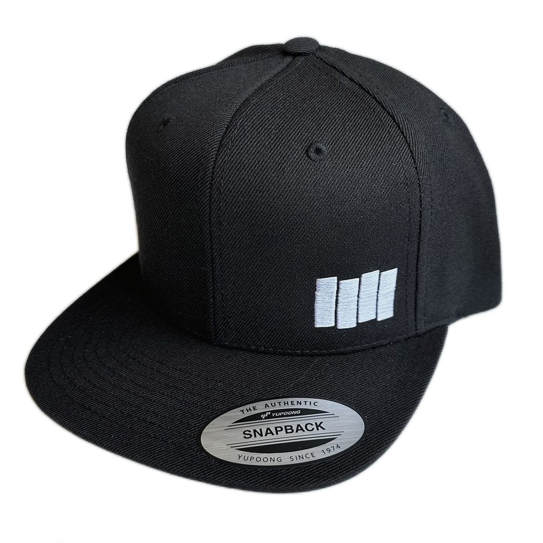 Black Flag Snapback Baseball Cap Bars Bars Logo on back sstsuperstore